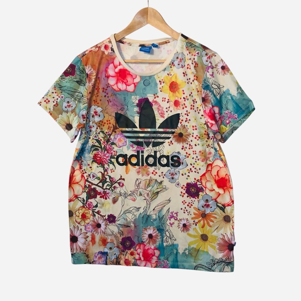Adidas Originals floral top sz M